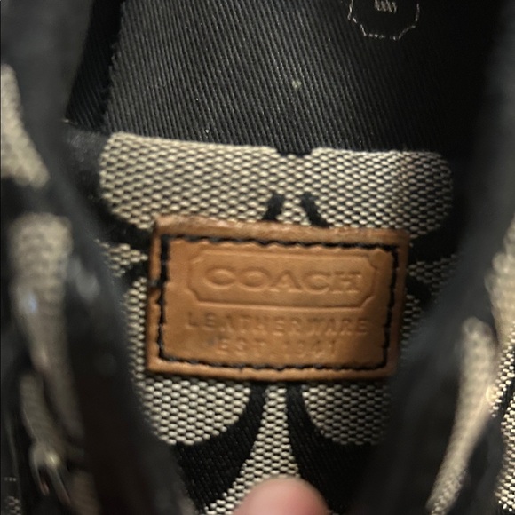 Coach Women's Black Barret Q322 Signature Lace Up Causal Sneaker Shoes Size7 1/2 - Picture 3 of 8